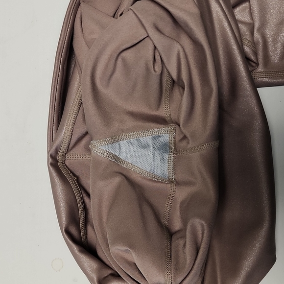 Athleta Shine Taupe Leggings, Size MP - Picture 7 of 7